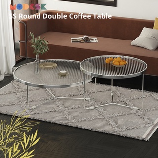 Mua Bàn sofa - trà đôi Modesk SS Round Double Coffee Table khung inox 304 - kính cường lực  phòng khách - quán cafe 
