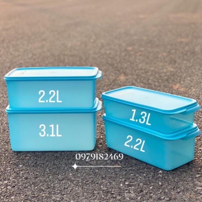 Bộ hộp trữ mát freshia Stak N Stor xanh tupperware