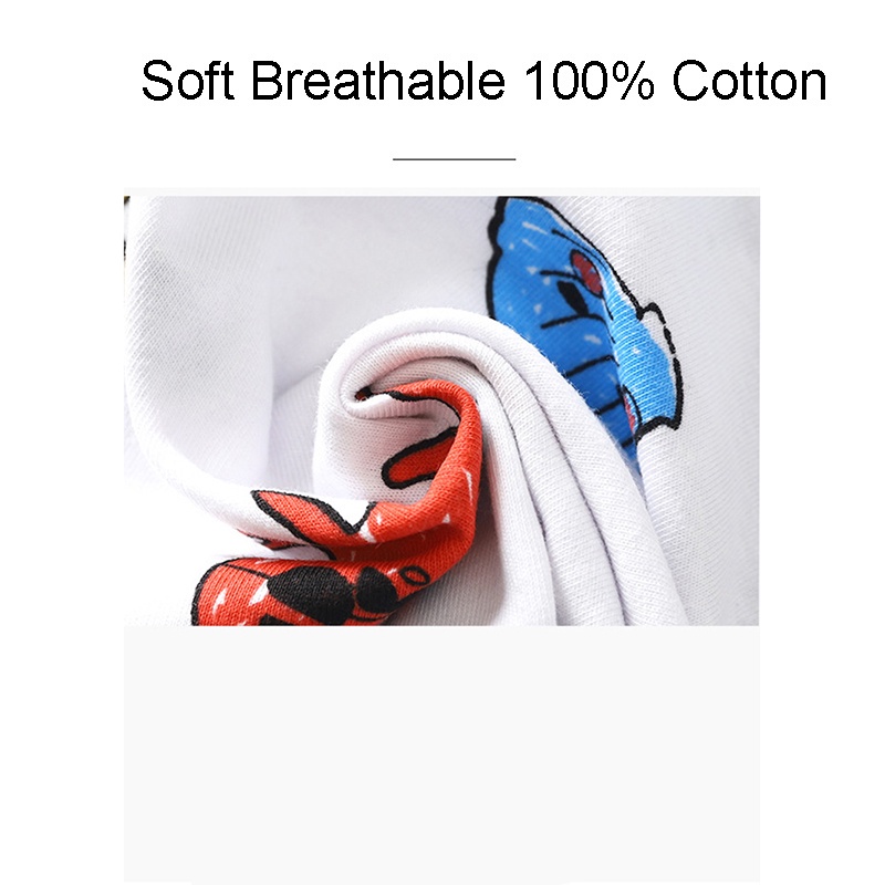 Áo thun SANITKUN cotton tay ngắn in họa tiết hoạt hình thời trang mùa hè đáng yêu dành cho bé trai và bé gái