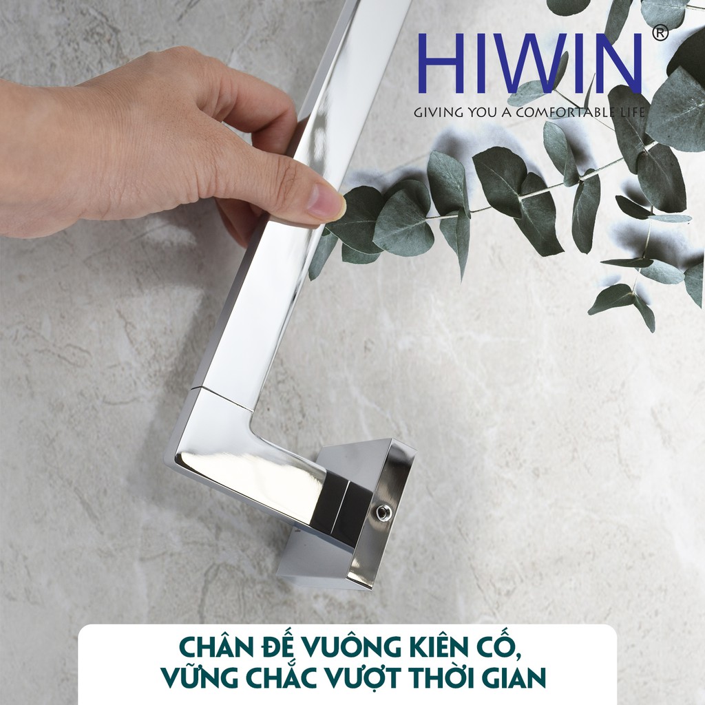 Thanh vắt khăn đơn chất liệu đồng mặt gương Hiwin Y-1208 kích thước 620x70x45mm