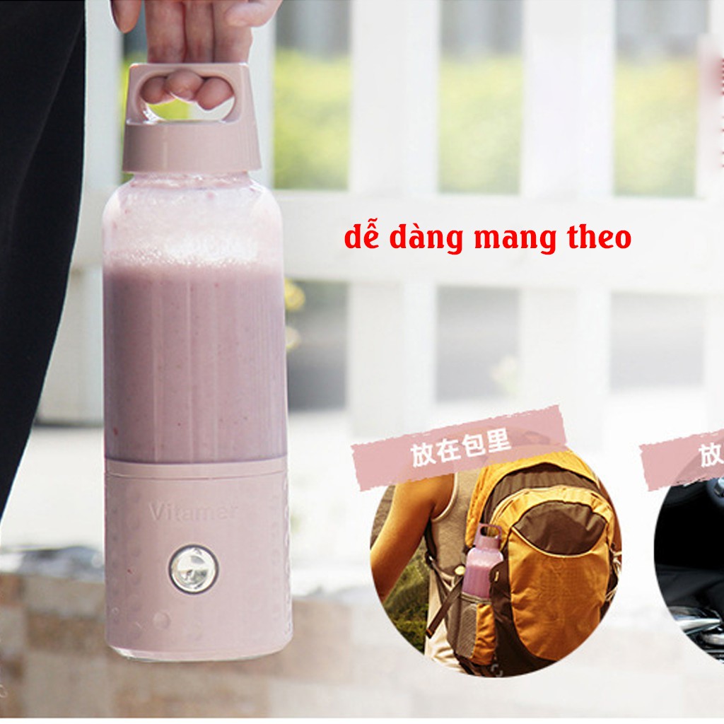 [Mã ELHA22 giảm 6% đơn 300K] [CÓ BẢO HÀNH] Máy Xay Sinh Tố Cầm Tay Đa Năng Vitamer Dung Tích 500ml Bảo Hành 12 Tháng