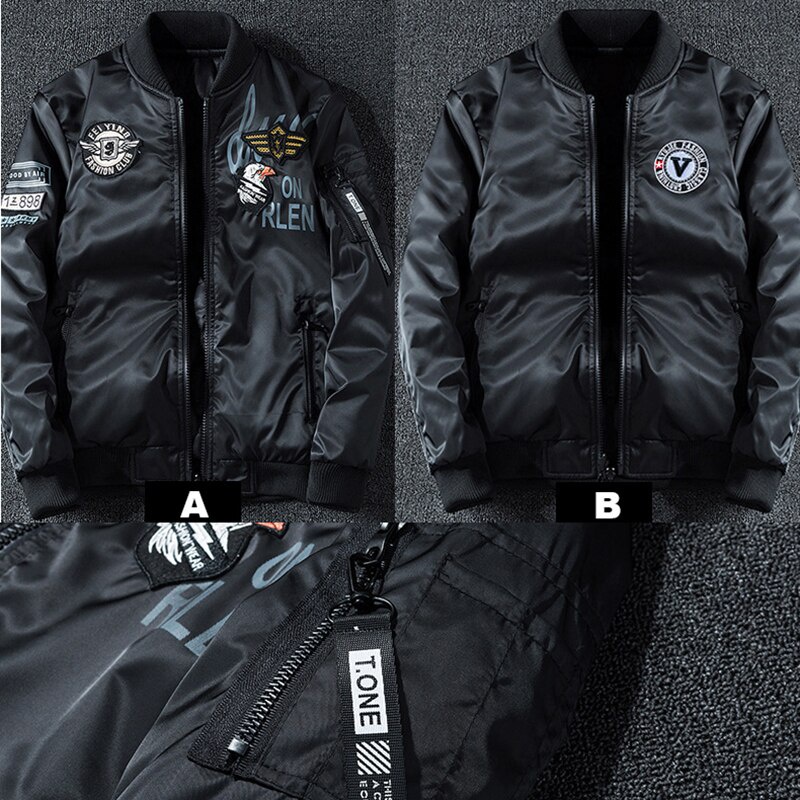 Áo Khoác bomber Thêu Hai Mặt Thời Trang Thu Đông Mới Cho Nam 7xl