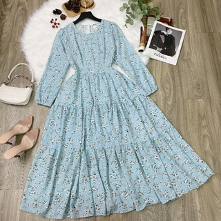 Đầm nữ bigsize họa tiết maxi 2 tầng dành cho người béo 50- 90kg