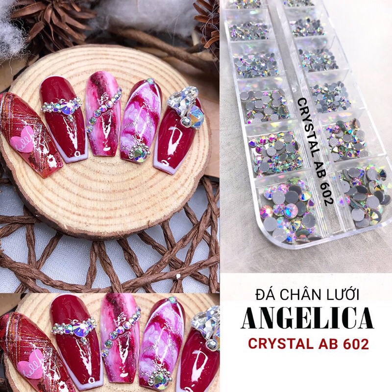 KHAY ĐÁ CHÂN LƯỚI 12 Ô ANGELICA IBH MIX SIZE Cheap Nail 1440v MÀU TRÀ NƯỚC GẠO TRONG SỮA AB