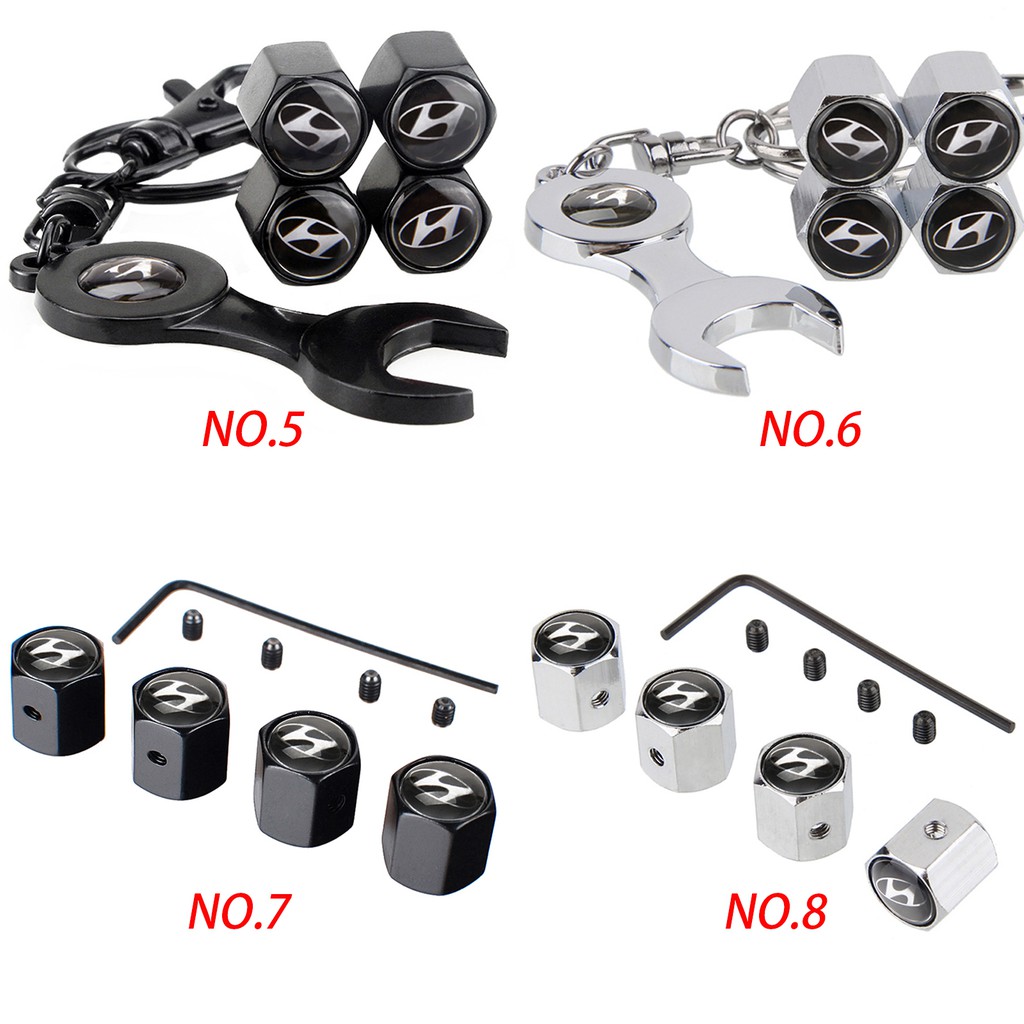 Bộ nắp đậy van lốp xe hơi in logo Hyundai