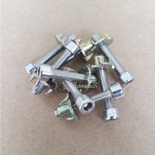 Ốc lục giác chìm inox M6 kèm tán chấu bắt loa túi 20 bộ