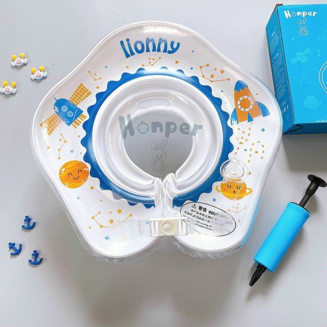 Phao cổ cho bé Honper an toàn khi bé tập bơi, tắm, thư giãn tặng kèm bơm hơi