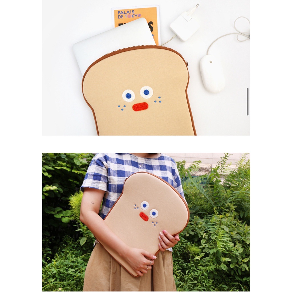 Mới Túi Đựng Laptop Họa Tiết Bánh Mì Nướng Xinh Xắn Phong Cách Hàn Quốc 13 13.3 11 10.5 10.2 inch Thời Trang