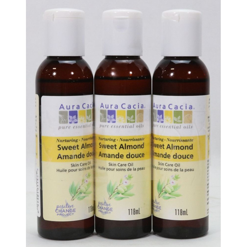 DẦU DƯỠNG DA HỮU CƠ THIÊN NHIÊN AURA CACIA SWEET ALMOND OIL 118ML CHÍNH HÃNG - 2776