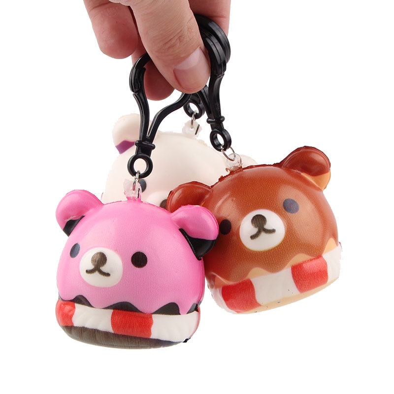 Đồ Chơi Squishy Gấu Rilakkuma Mini 5cm Có Móc Khóa S211