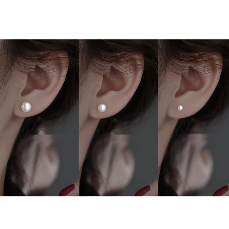 Khuyên Tai Đính Ngọc Trai Kiểu Dáng Đơn Giản Thanh Lịch Dành Cho Nữ