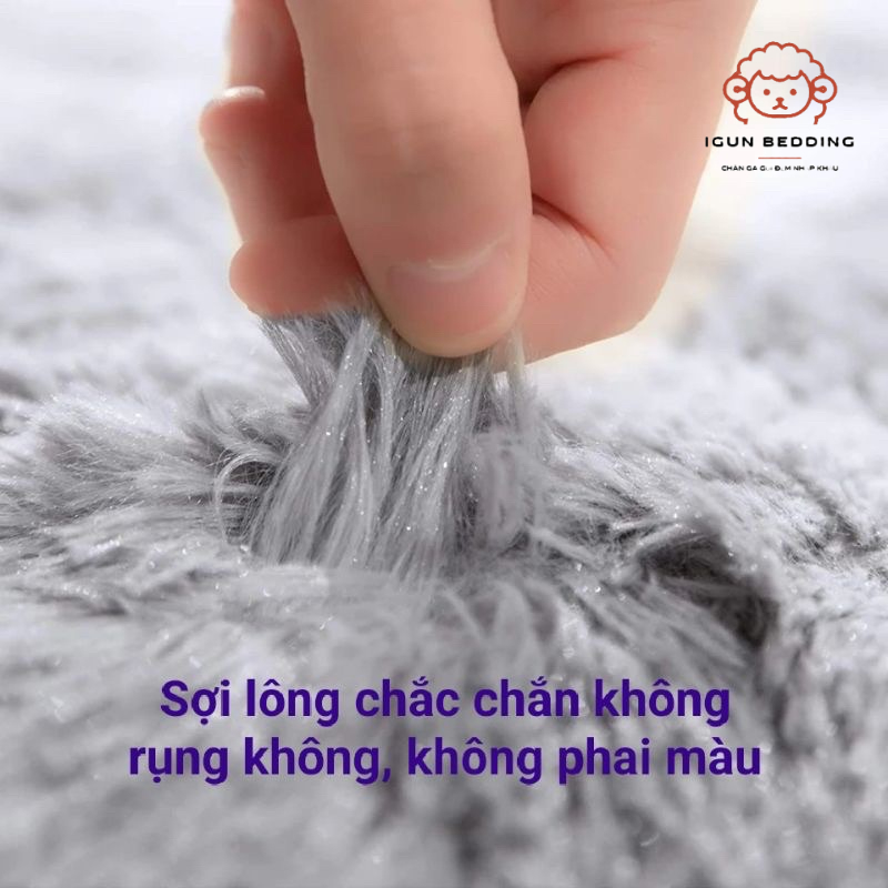 Thảm Lông trơn Trải Sàn IGUN BEDDING Lông Dày Hàng Đẹp 2020