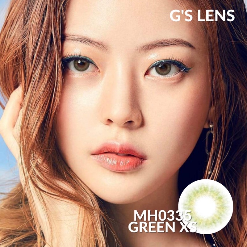 Kính Áp Tròng Lens Xanh Lá Siêu Tự Nhiên Không Giãn Xs 14mm 0 Đến 6 Độ Lệch Độ Mh0335 Green
