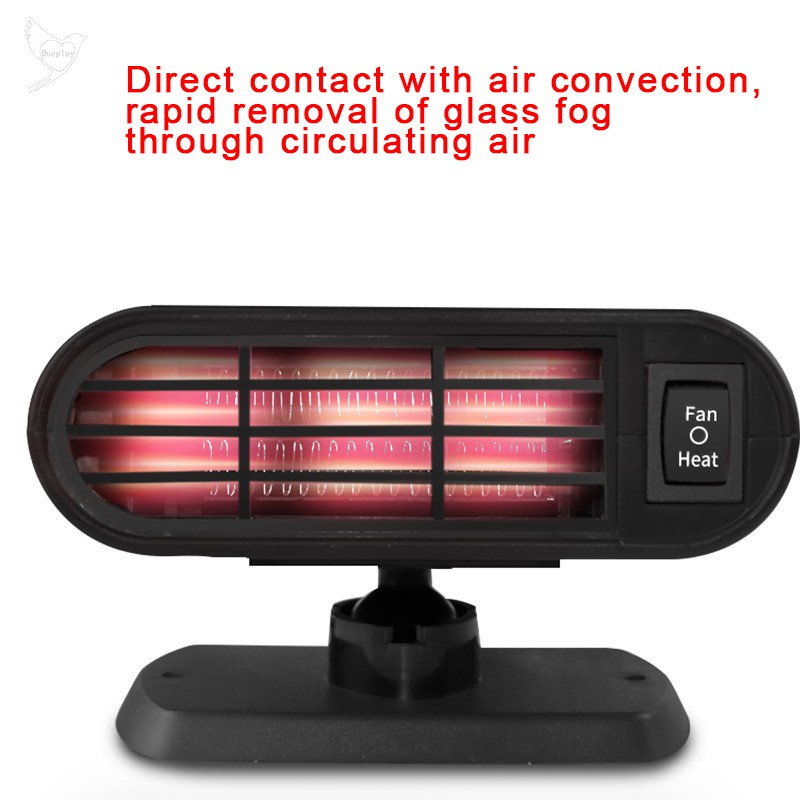 [d] Car Heater Defroster 12V/24V 150W Car Defogging Snow Heater Upright Windscreen Demister with Air Purification