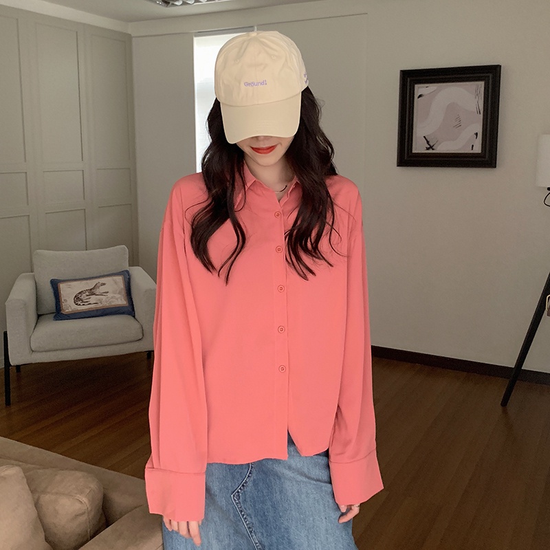 Áo Sơ Mi Nữ Basic Nhiều Sắc Màu Dài Tay From Rộng Phong Cách Hàn Quốc Thời Trang Sugal SO MI NU 007V5