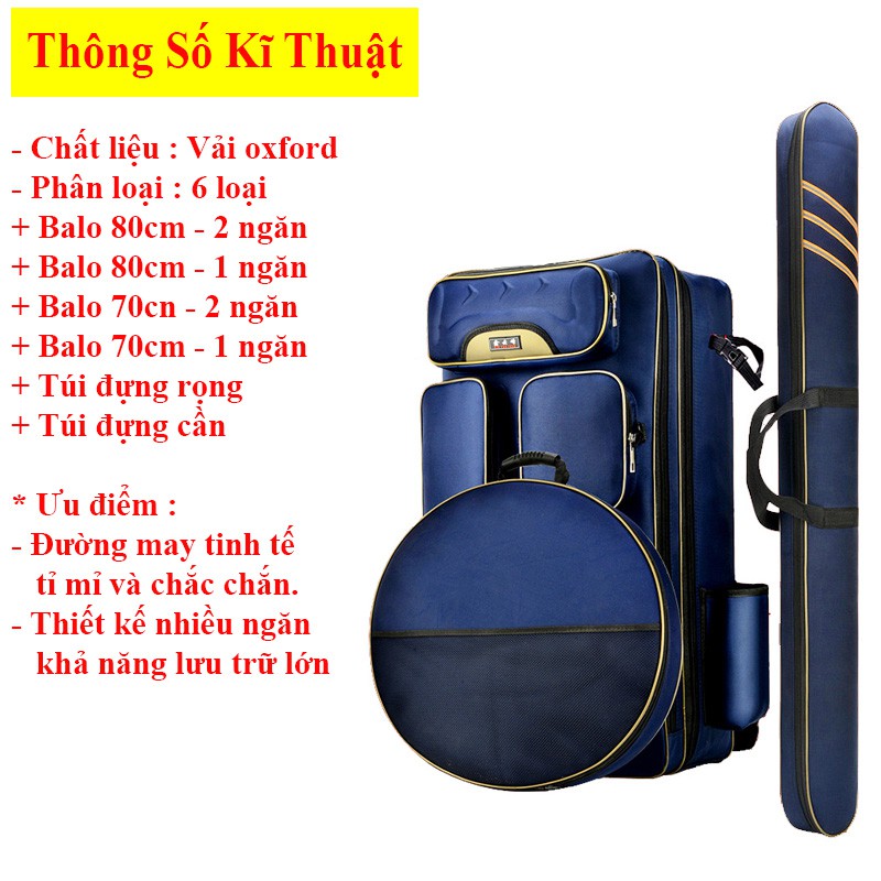 Túi Đựng Cần và phụ kiện , Balo dung tích lớn đựng ghế câu đài , Túi đựng rọng câu Xinyunfeng cao cấp TDC-11