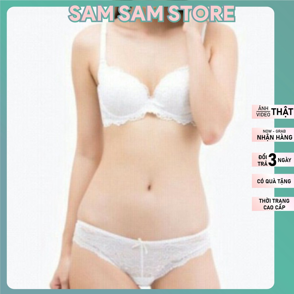 Áo Ngực Ren Nữ SAM SAM Có Gọng đệm mút mỏng Hàng Việt Nam thiết kế 3 móc gom ngực ko bị ngất mỡ