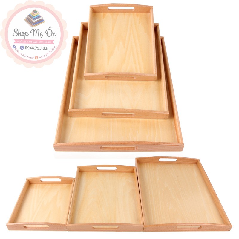 (Size lớn 30x40cm) - Khay đựng Montessori (Hàng Nhập Khẩu)