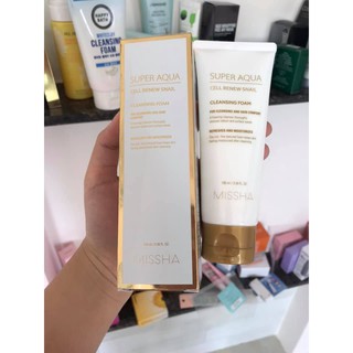Sữa rửa mặt làm sáng da missha super aqua cell renew snail cleansing foam 100ml