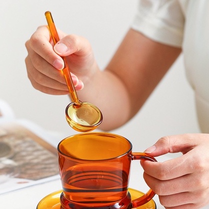 Muỗng Cà Phê Bằng Thủy Tinh Trong Suốt Nhiều Màu Sắc