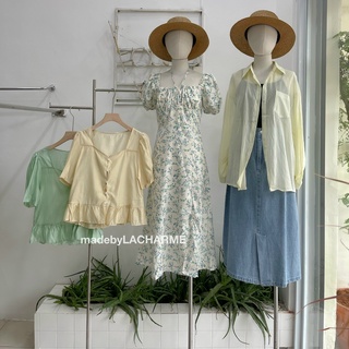 Váy hoa nhí Hàn cổ UV buộc nơ 2289