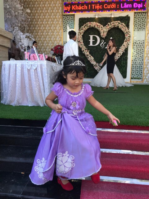 V780 Váy công chúa cổ tích Sofia cho bé 14-36kg