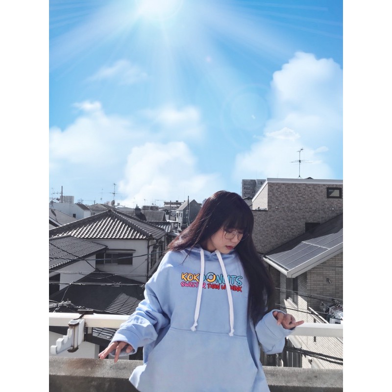 Áo Hoodie Donuts / Oversize vải chân cua dày dặn / Tặng kèm ví KOKDonuts và stickers