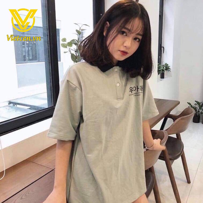[Siêu sale] Áo polo nữ form rộng unisex tay lỡ 2hand xịn loại 1 size M-L | BigBuy360 - bigbuy360.vn