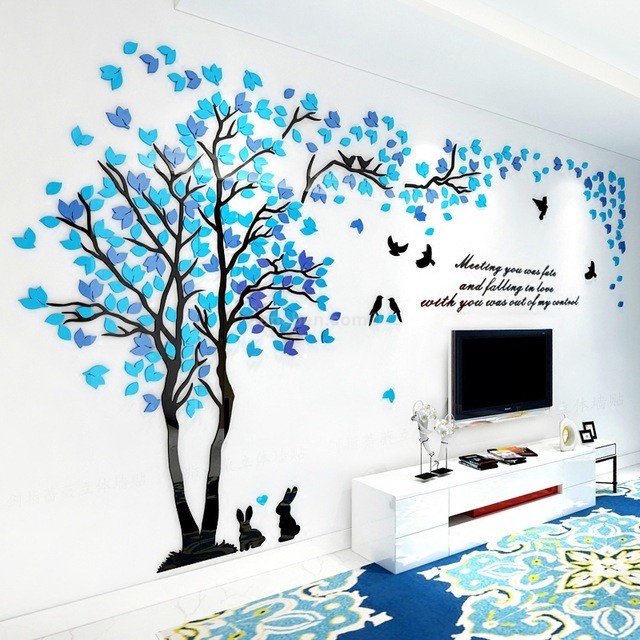 Tranh dán tường mica 3d decor khổ lớn khung cảnh thiên nhiên trang trí phòng khách, phòng ngủ Nhiều Size - EPeBen
