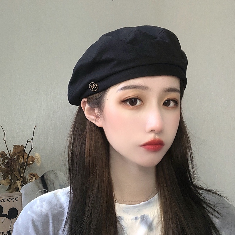 Mũ beret màu trơn thời trang thu đông cho nữ