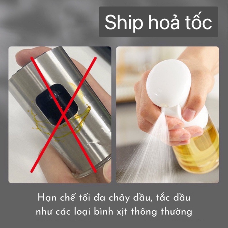 Bình xịt dầu ăn, Chai xịt dầu ăn phun sương đều tiện ích cho nhà bếp tiết kiệm dầu ăn