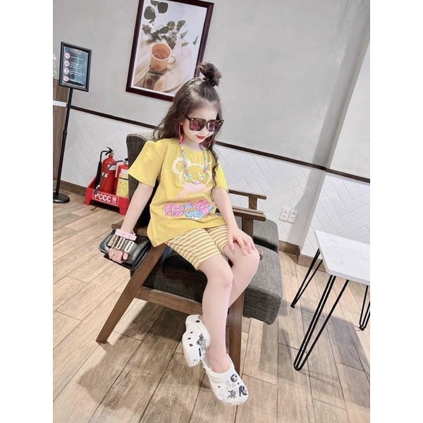 Bộ Cộc Tay Bé Gái 2022, Bộ Lửng Bé Gái 9-35kg, video cuối chất, cotton mịn mát
