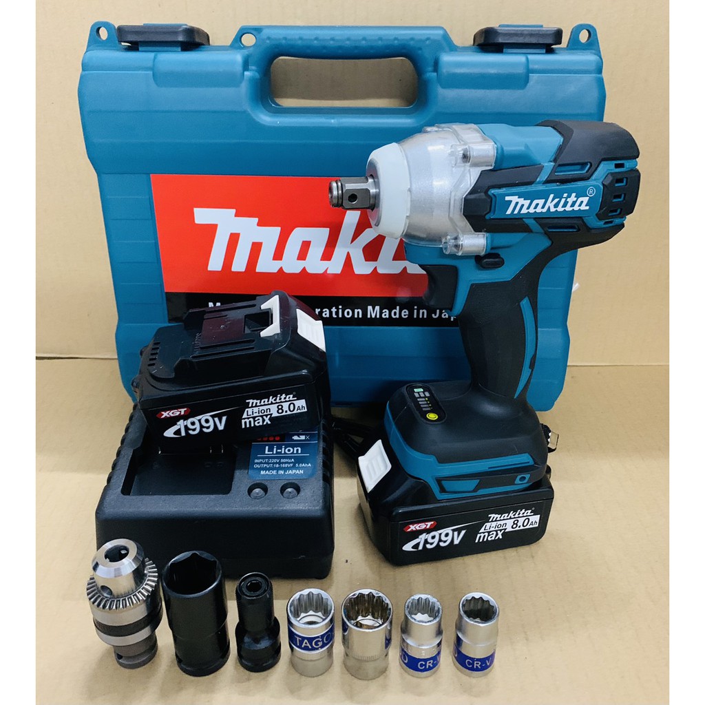 Máy siết bulong dùng pin không chổi than 199V Makita pin khủng 10 cell