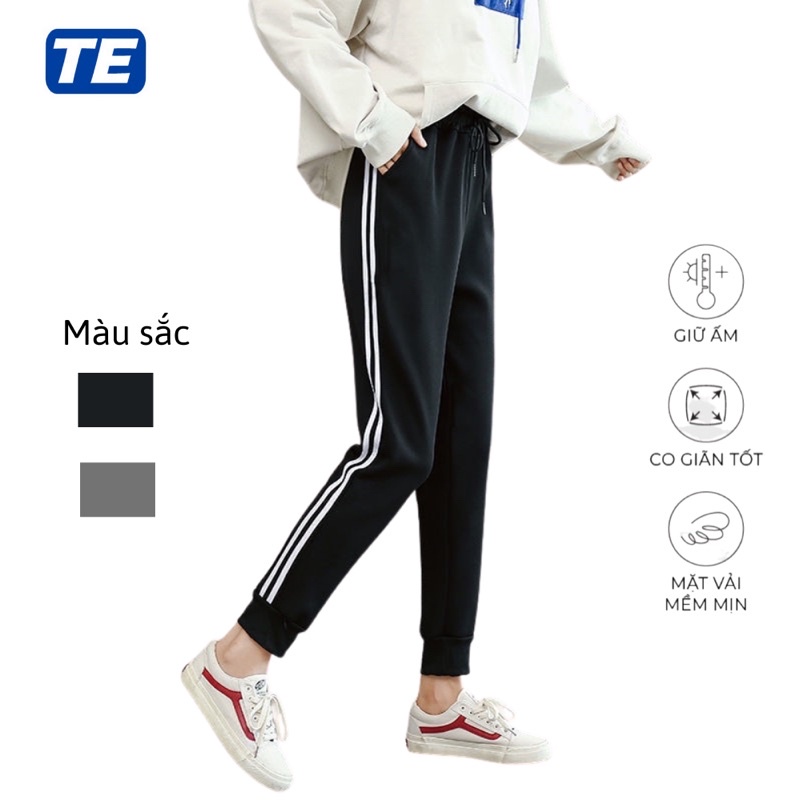 quần jogger nữFREESHIPquần dài nữ 2 sọc bo - QNdaca