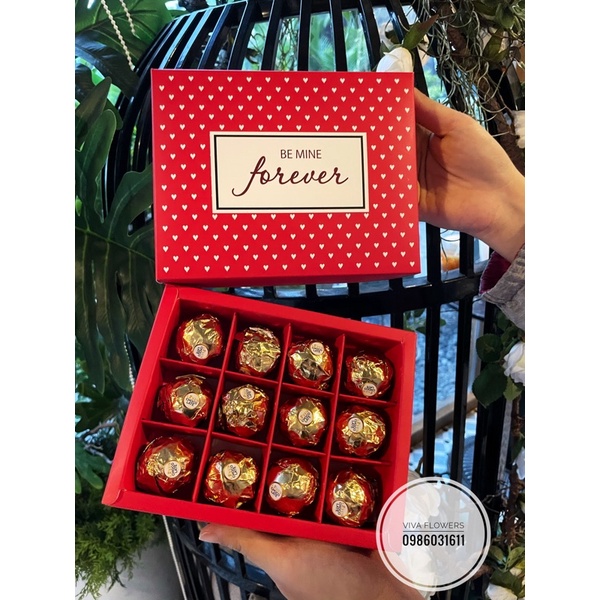 Socola valentine 9 viên, 12 viên, 16 viên, chocolate tình yêu full túi thiệp