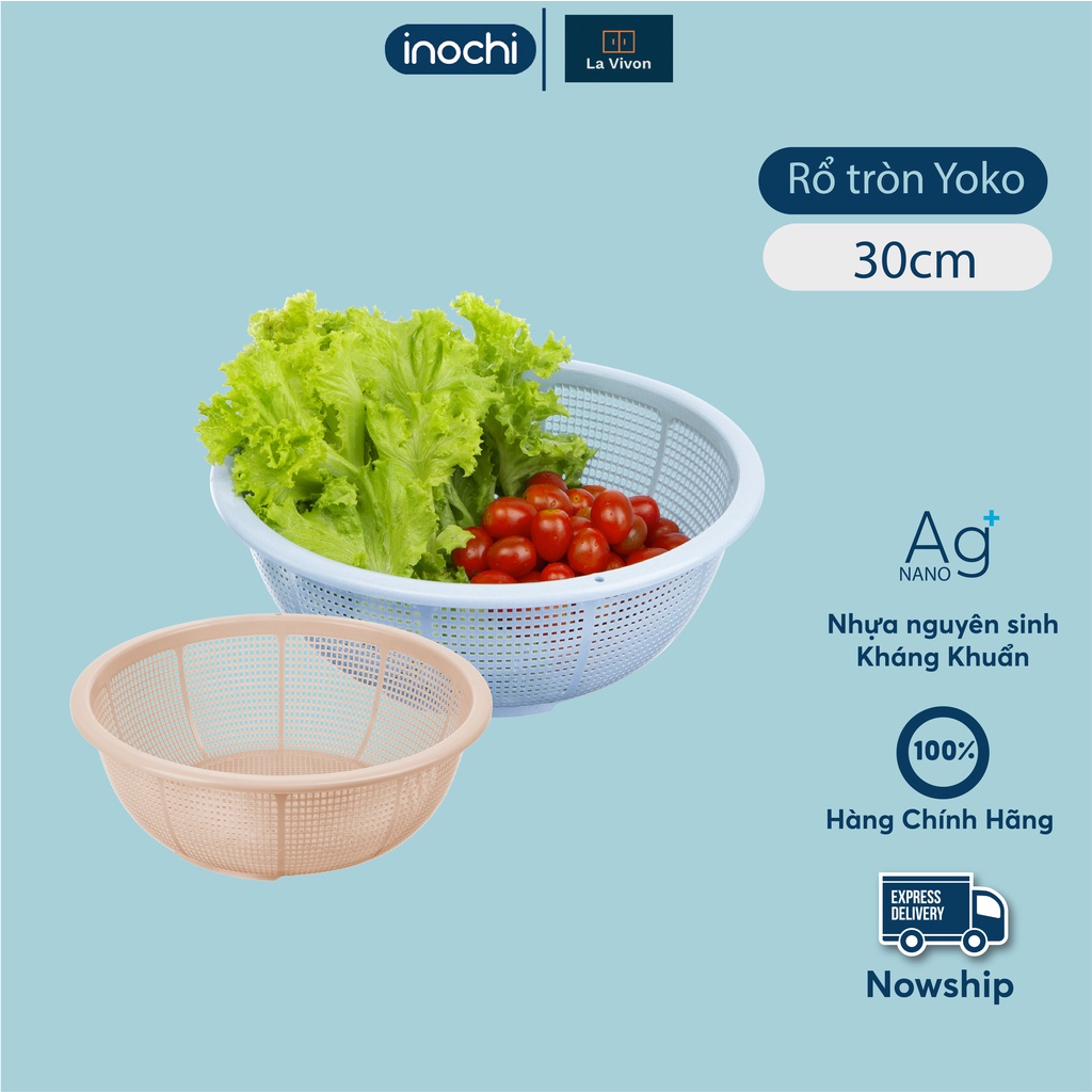 Rổ tròn Yoko 30cm – Hồng nhạt, xanh nhạt
