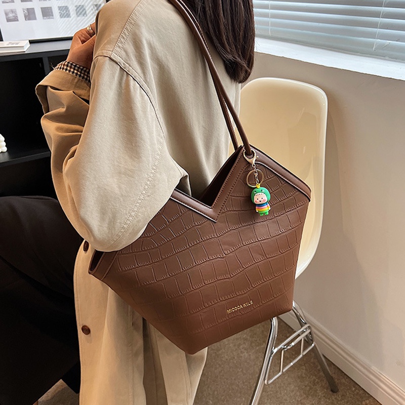 Ielgy Túi Đeo Vai Sức Chứa Lớn Họa Tiết Vân Đá Chất Lượng Cao Cho Nữ