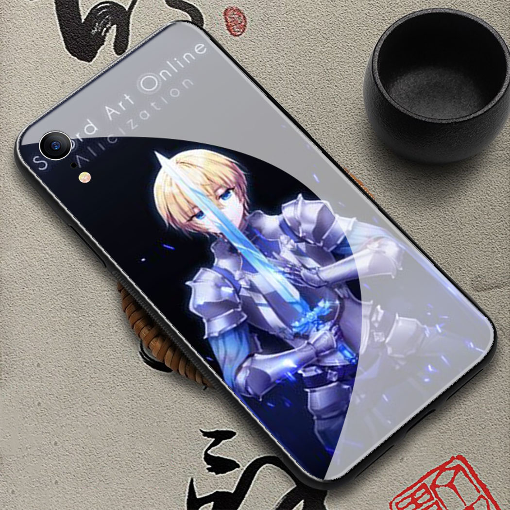 Ốp Điện Thoại Mặt Kính Cường Lực Hình Sword Art Online Cho Iphone 12 Mini 11 Pro Max Rb116