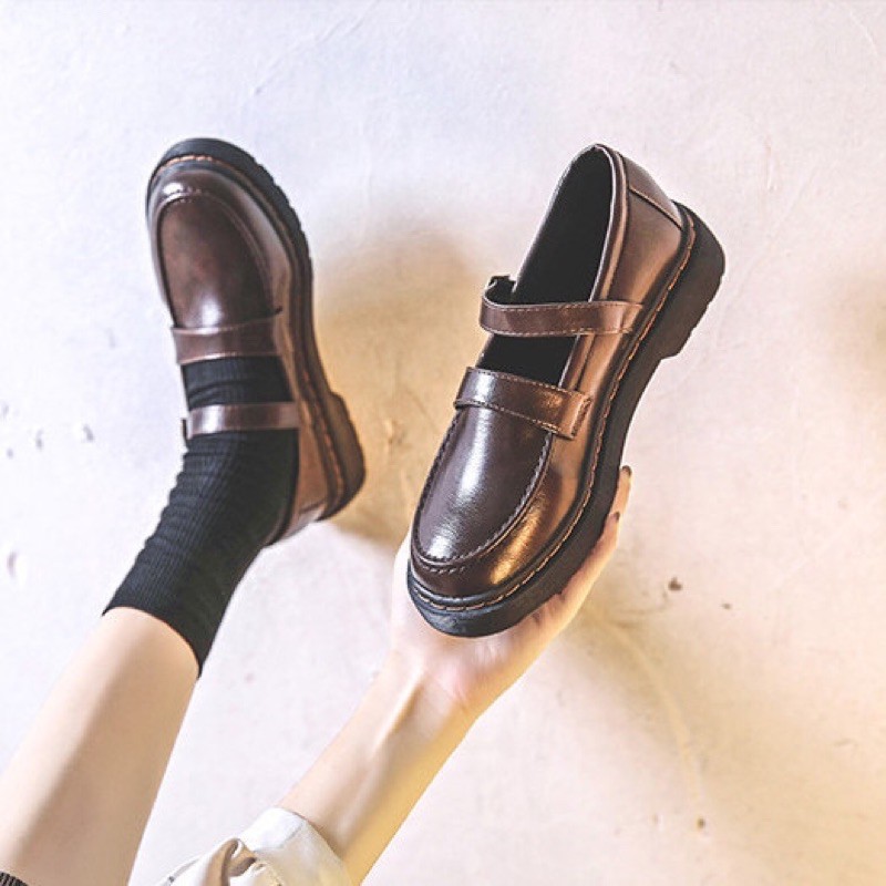 ( Hàng Order - Không Có Sẵn ) Giày Oxford Retro Da Lì ❤️ Phiên Bản 2 Màu Quai Cài | BigBuy360 - bigbuy360.vn