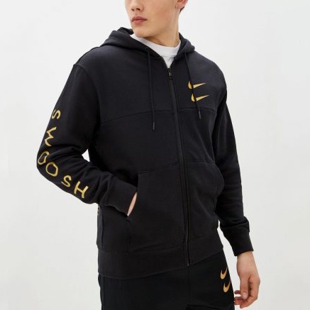 ÁO KHOÁC NIKE SPORTSWEAR SWOOSH FULL ZIP HOODIE - BLACK GOLD