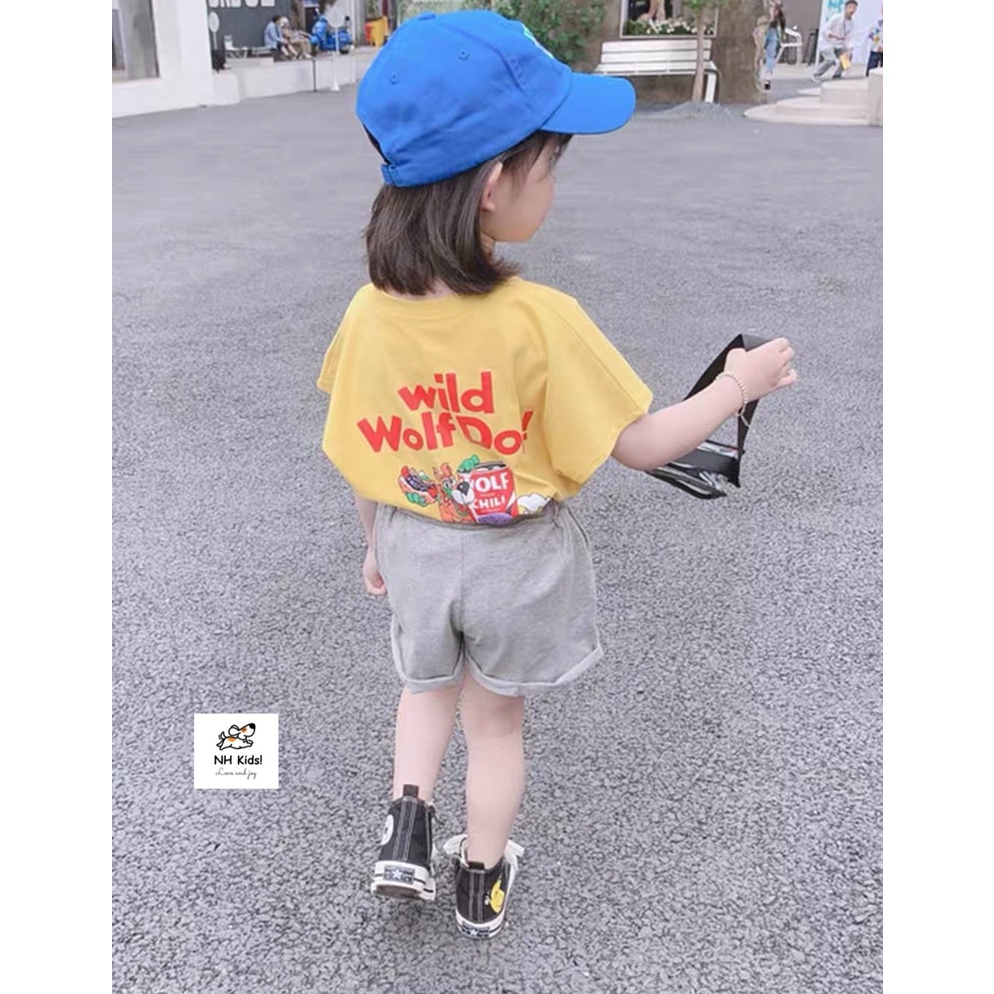 Bộ COTTON cho bé gái bộ thun cho bé hình chú chó chất COTTON 100%