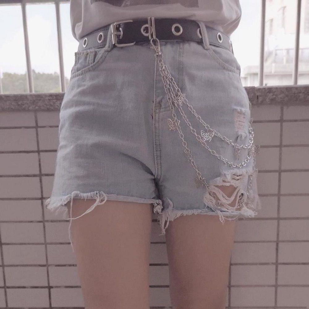 Thắt Lưng Khóa Kim Loại Hình Bướm Màu Trơn Đơn Giản Thời Trang Cho Nữ