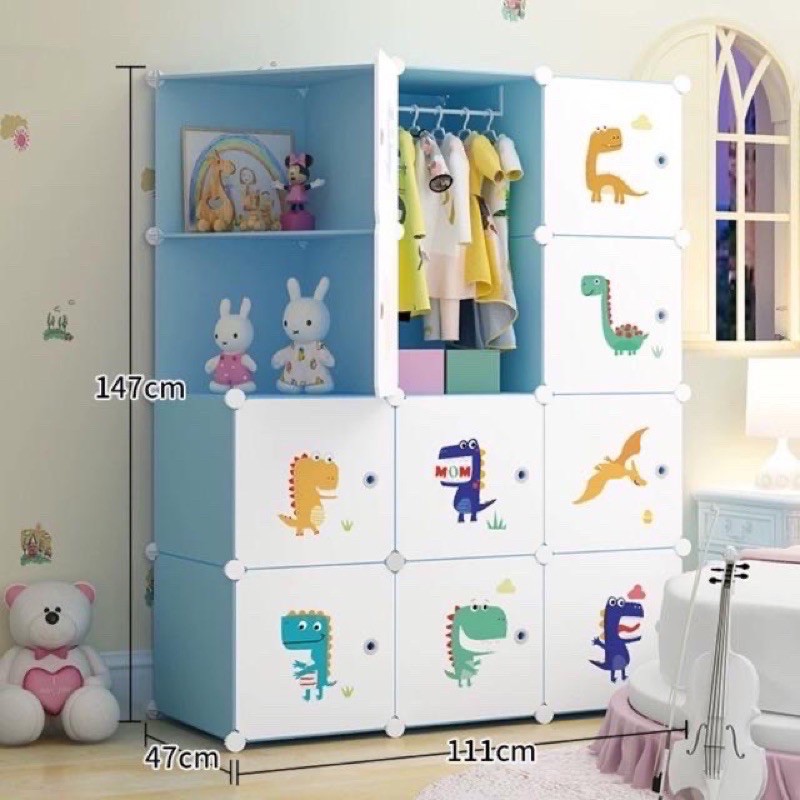 Tủ nhựa ghép 10+2 góc thân sâu 47cm. Mẫu siêu mới 2019. Tặng kèm 1 treo đồ.