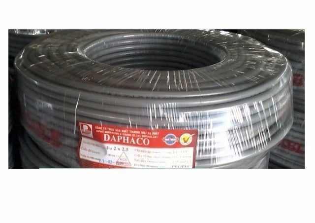 Dây Điện Đôi 2x2.5 Daphaco - 1 Cuộn 100M Tròn Xám Vỏ Bọc PVC