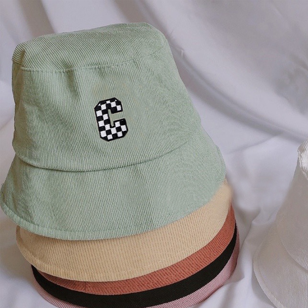 Mũ Bucket Trơn Nón Tai Bèo Vành Cụp Chữ C Viền Caro 467 Nhiều Màu Sắc Ulzzang Form Unisex Nam Nữ - Hazo