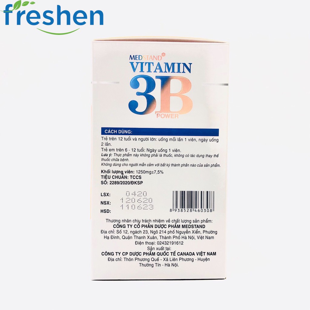 MEDSTAND VITAMIN 3B POWER - giúp bổ sung vitamin nhóm B (B1,B6,B12) cho cơ thể.