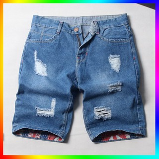 Quần short jean nam xanh nhạt cào rách MT33 Shop Minh Thư