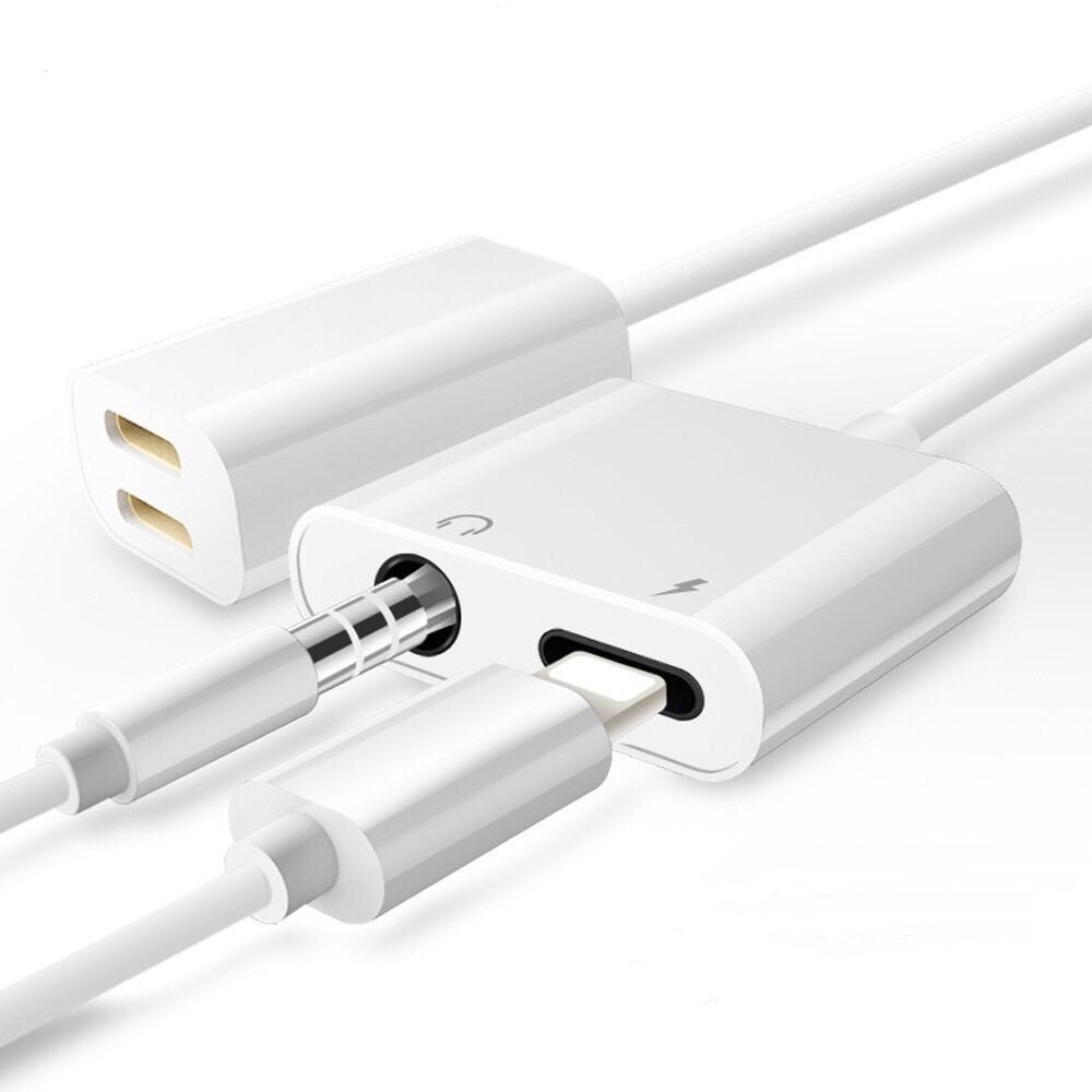 Bộ chuyển đổi 2 trong 1 Apple Jack 3,5 mm Âm thanh AUX + Sạc cáp sạc cho iPhone X / XR / XS / 7/8 plus