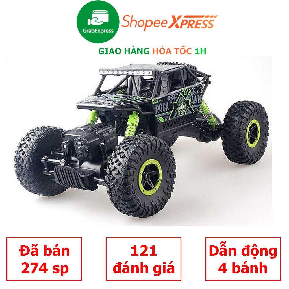 Xe Địa Hình tỷ lệ 1:18 Chính Hãng Điều Khiển Từ Xa ( màu xanh lá) tốc độ cao dẫn động 4 bánh