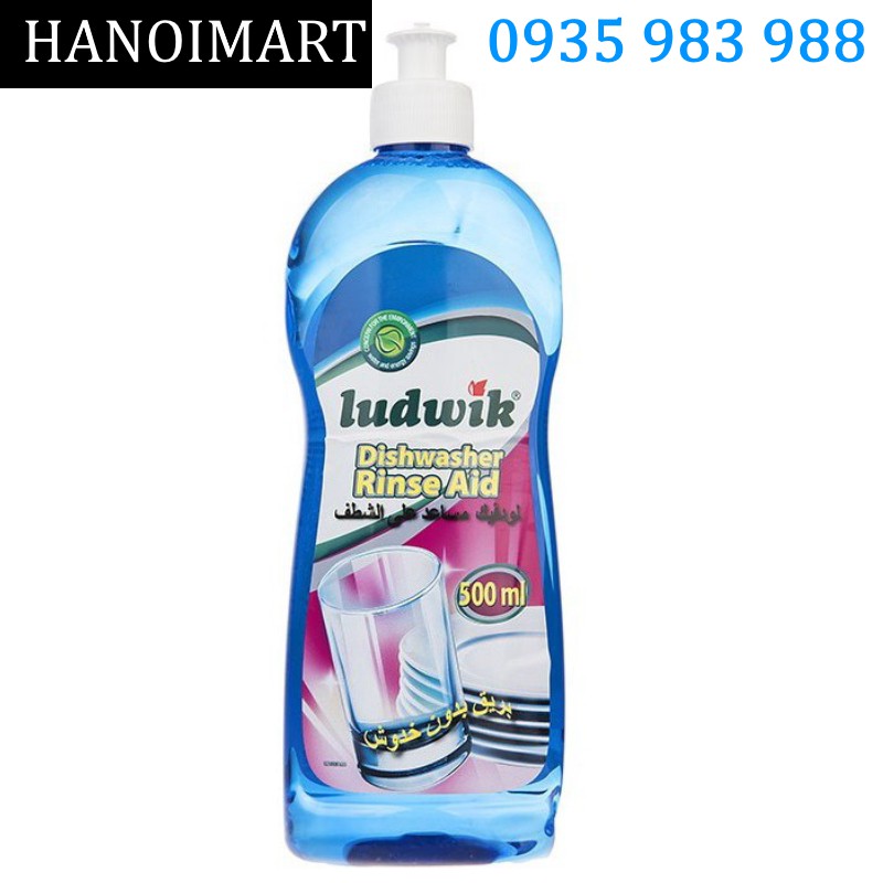 Nước làm bóng Ludwik 500ml dùng cho máy rửa chén bát ly